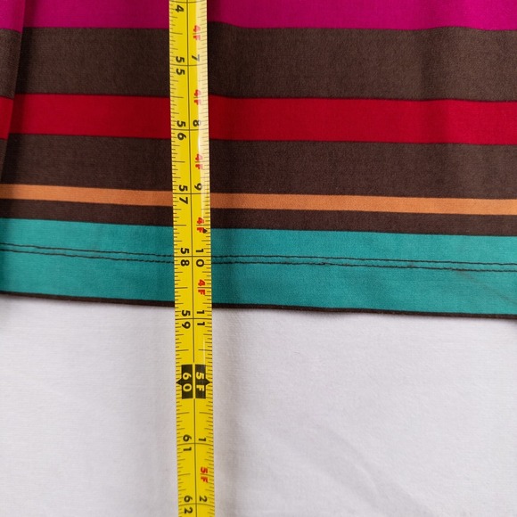 Coldwater Creek Maxi Dress Women 16 Multicolor Bold Stripe Stretch Knit Casual - Picture 7 of 9